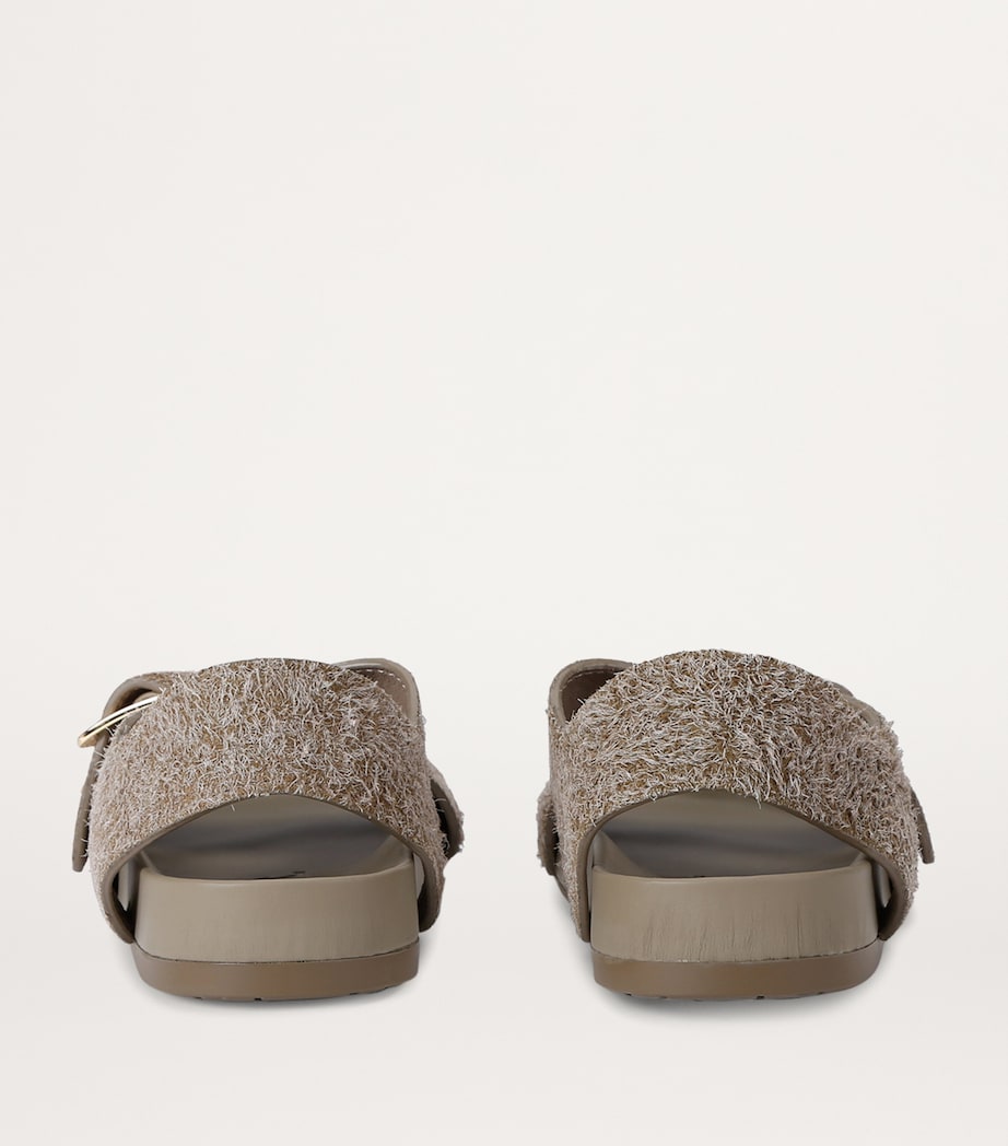 Suede Ease Buckle Sandals KHAKI Image 2
