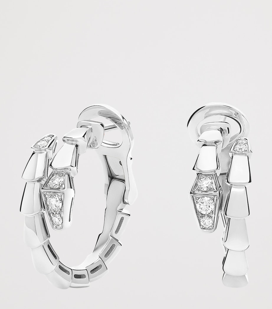 White Gold and Diamond Serpenti Viper Hoop Earrings WHITE GOLD Image 4