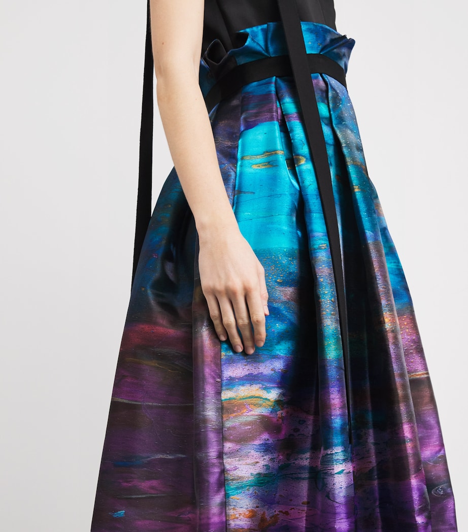 Pleated Runa Midi Dress BLACK/AZURE/CASSIS Image 6