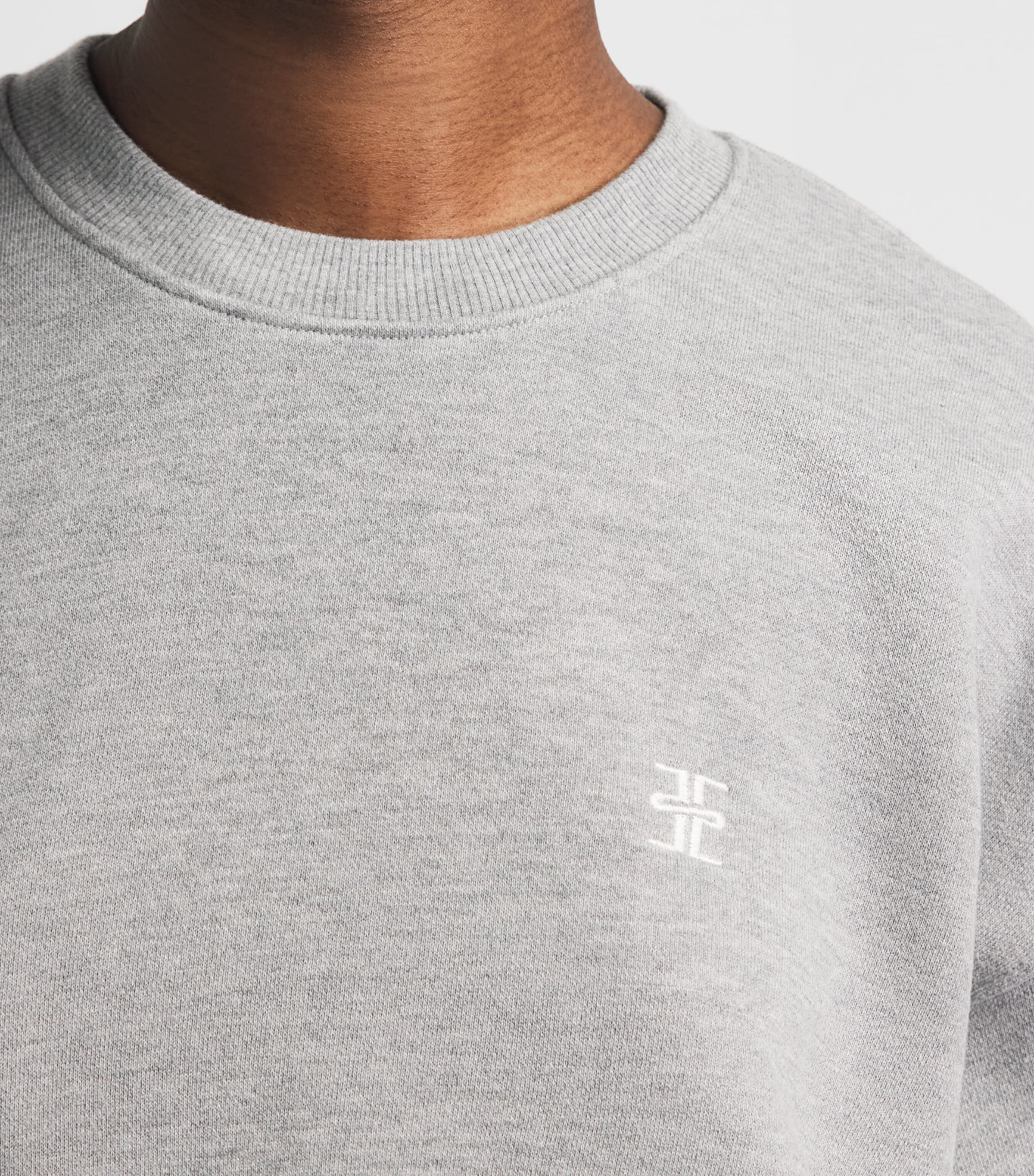 ÉTERNE Womens French Terry Cropped Sweatshirt Heather Grey Image 3