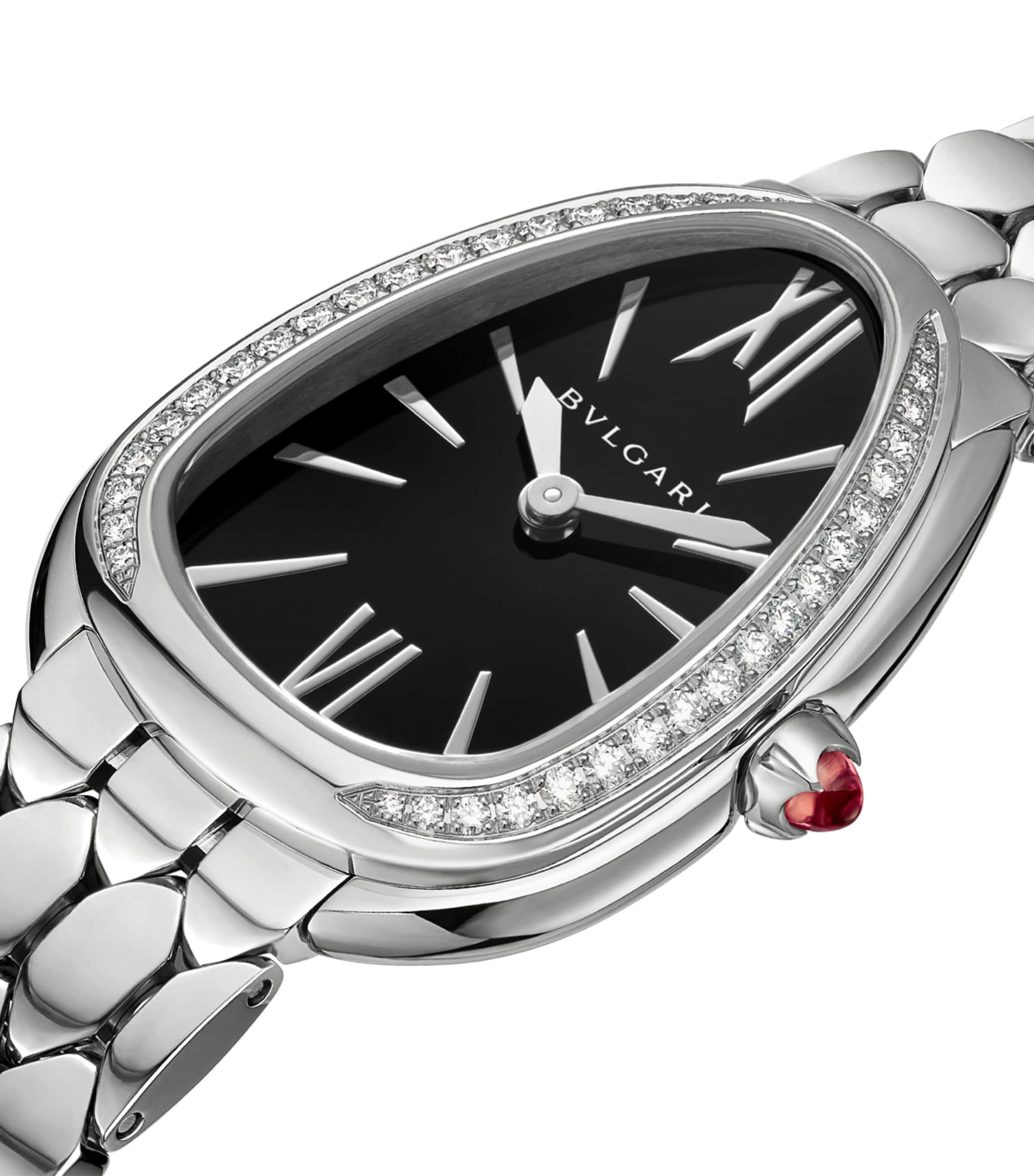 Bvlgari Stainless Steel and Diamond Serpenti Seduttori Watch 33mm Black Image 2