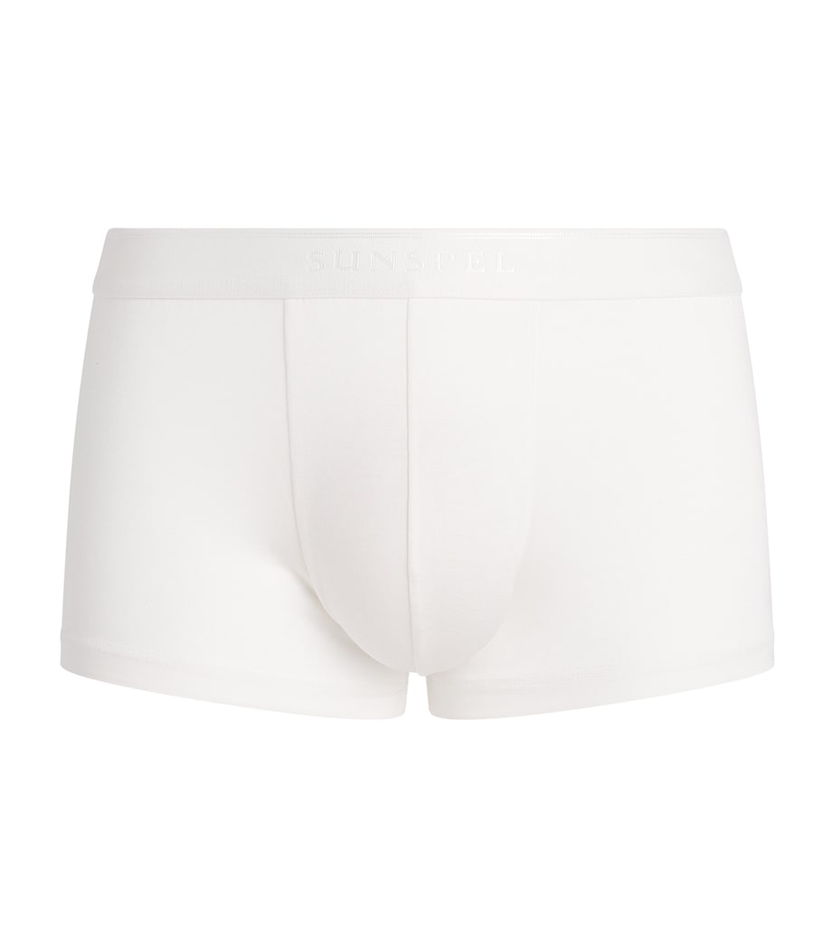 Sunspel Mens Stretch-Tencel Trunks Whaa White Image 1