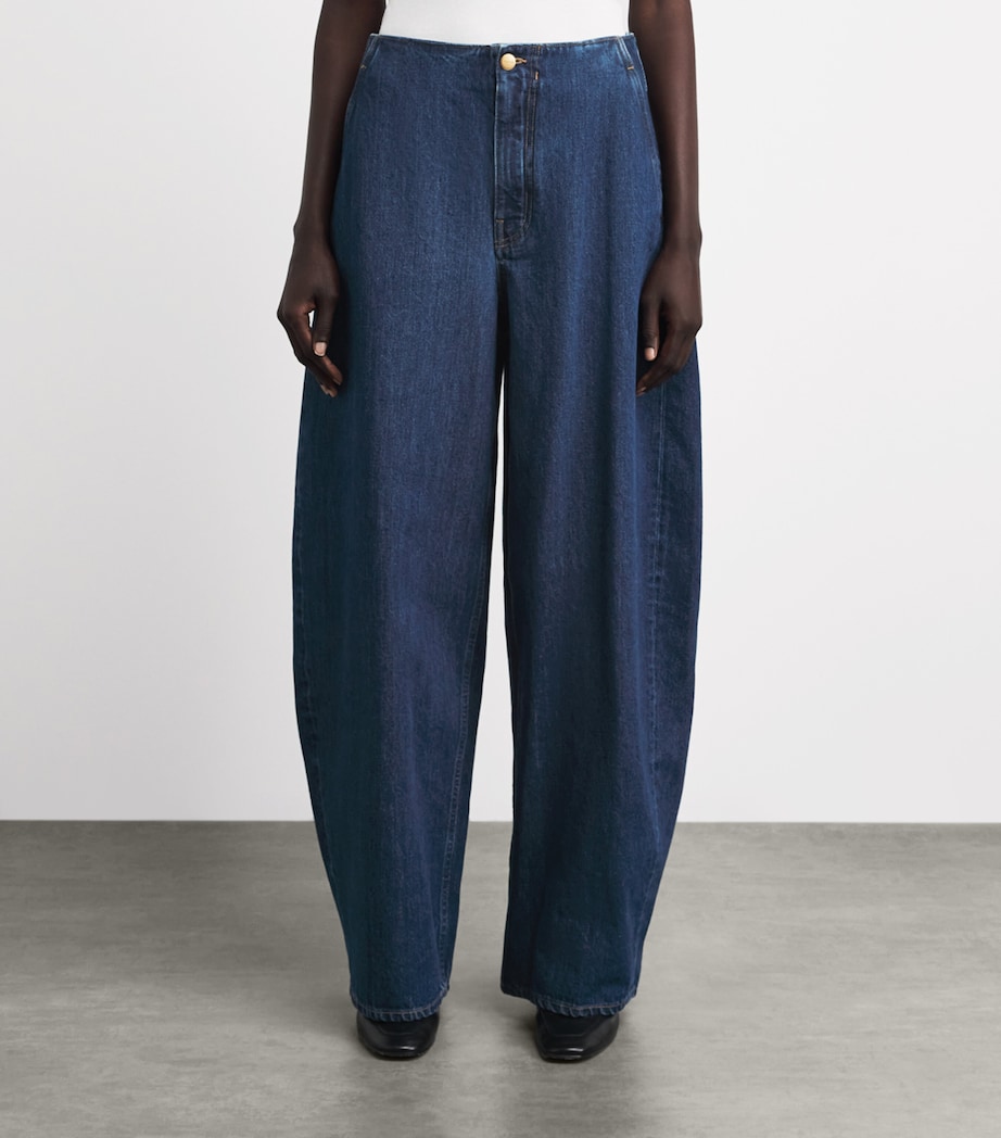 Jil Sander Womens Mid-Rise Barrel Jeans Medium Denim Image 4