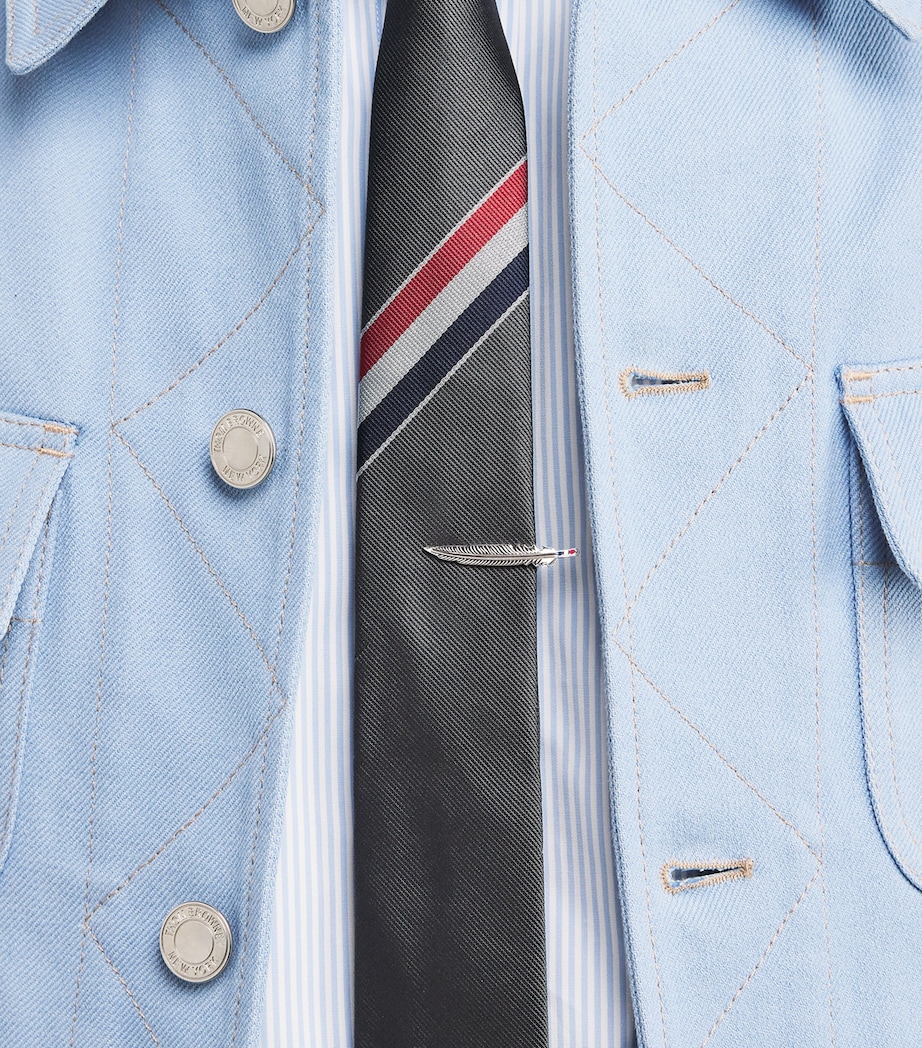 Sterling Silver Feather Tie Bar SILVER Image 2