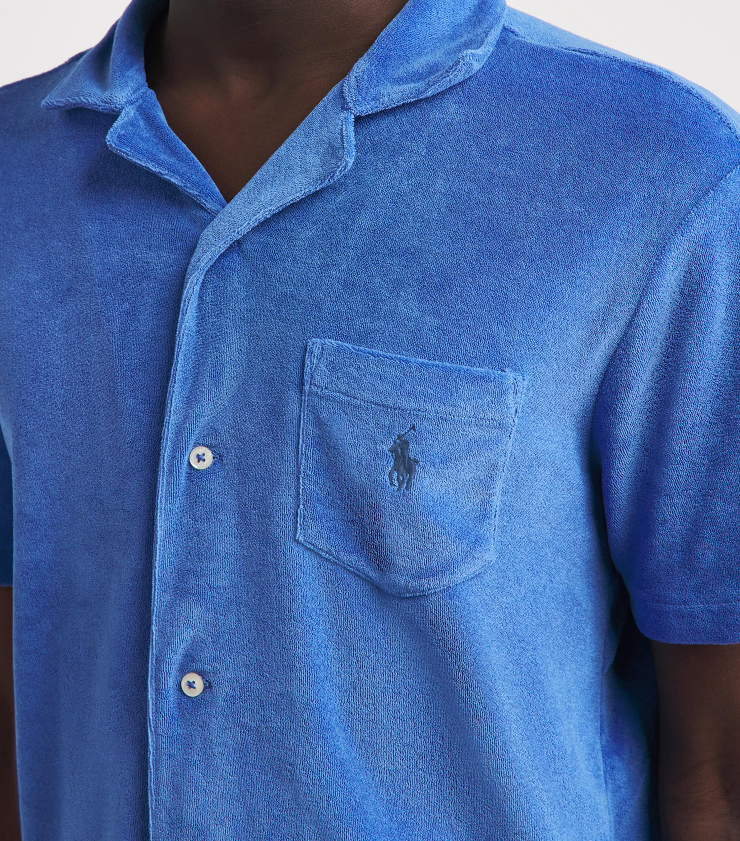 Polo Ralph Lauren Mens Terry Cotton Short-Sleeve Shirt Modern Royal Image 3