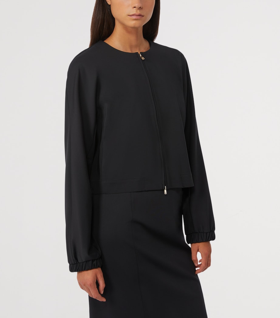 Jersey Zip-Up Jacket BLACK Image 2