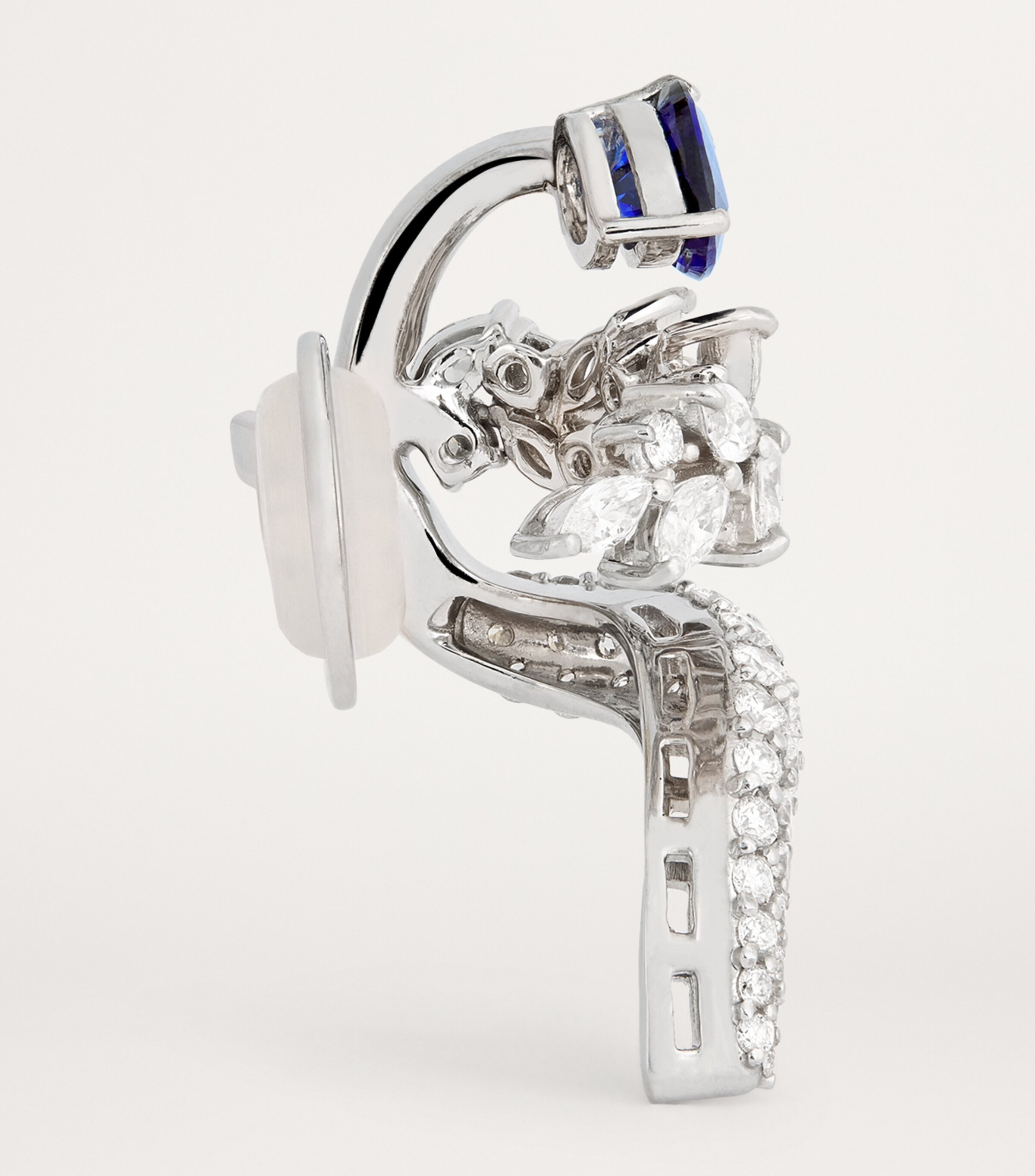 Yeprem White Gold, Diamond and Sapphire Whisper Ear Cuff White Gold Image 4