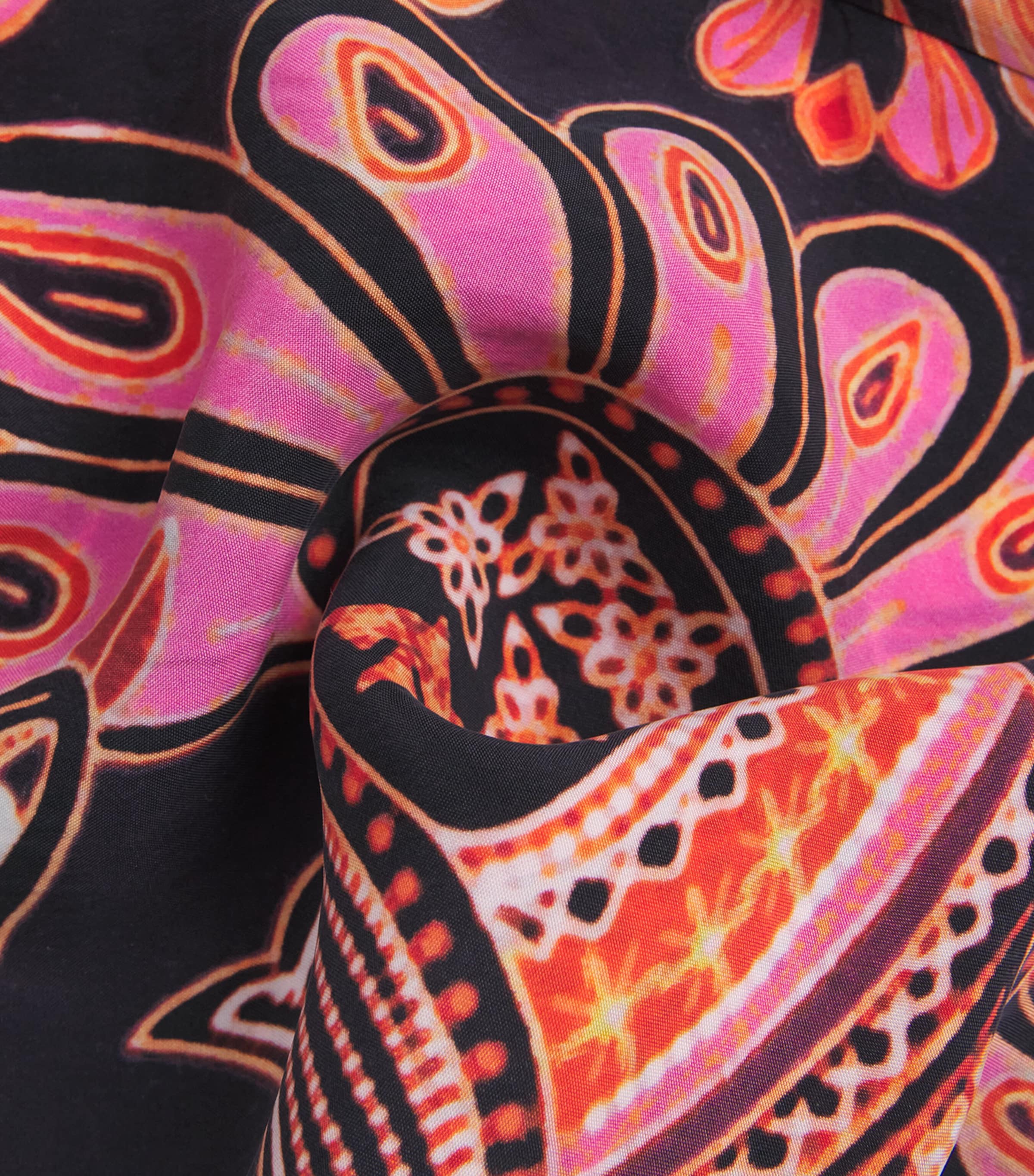 LUG VON SIGA Womens Printed Madison Wide-Leg Trousers Black Pink Mlticolor Image 6