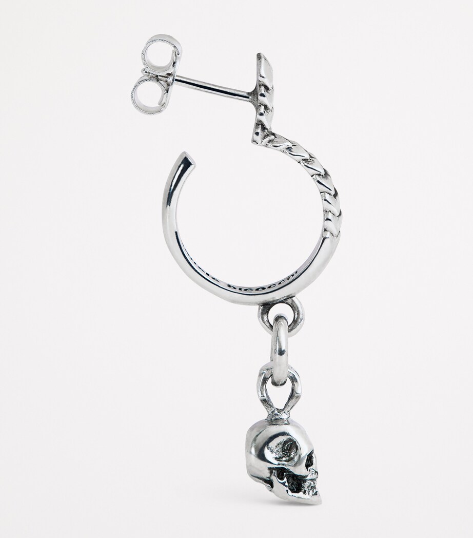 Sterling Silver Skull Single Drop Earring SILVER Image 7