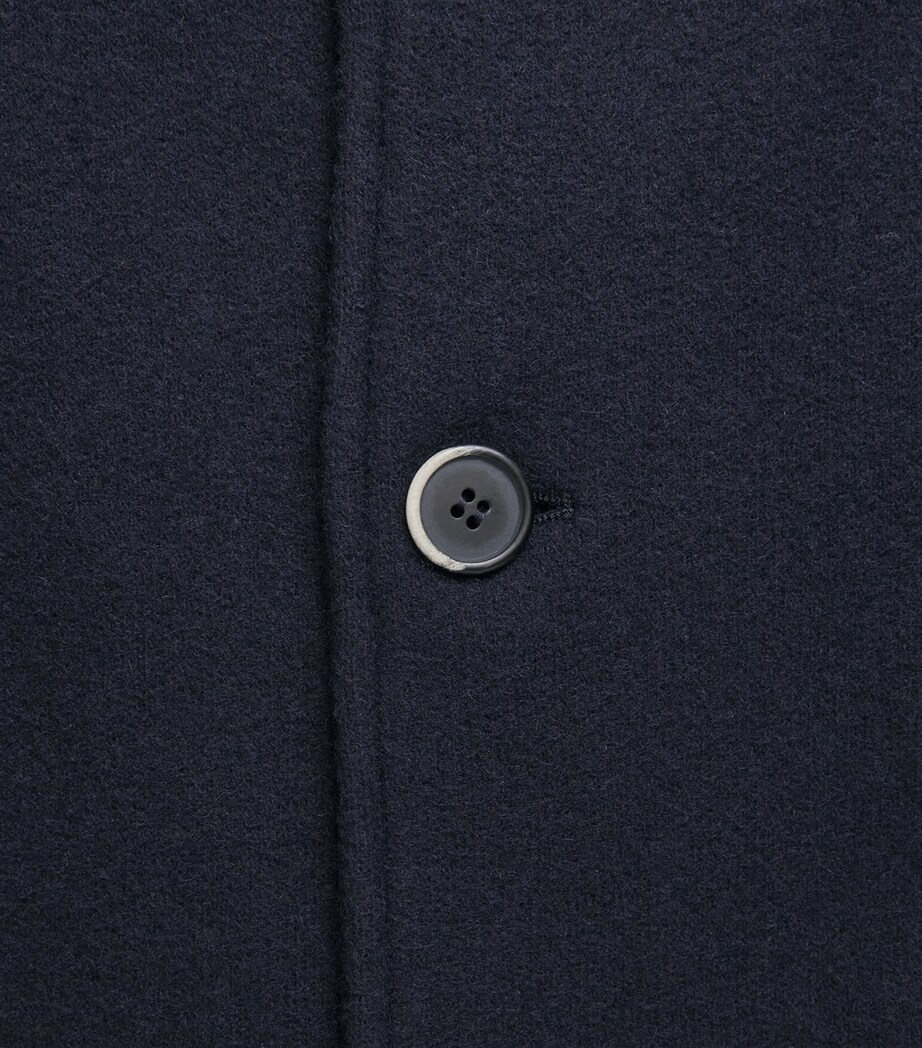 Barena Mens Wool-Blend Windbreaker Jacket Navy Image 6