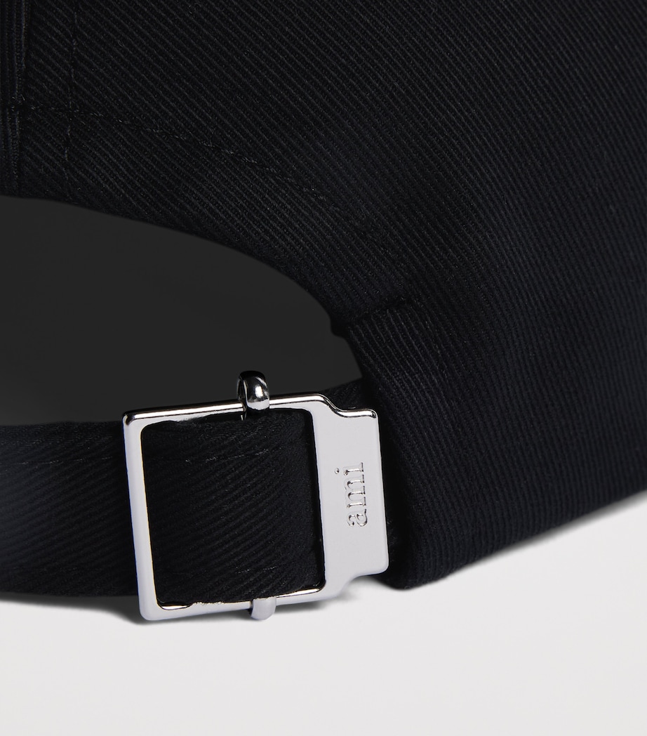 AMI Paris Embroidered Logo Baseball Cap Black Image 4