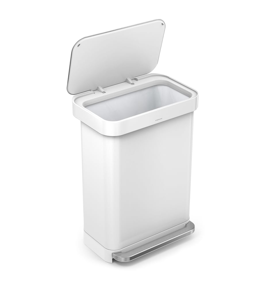 Simplehuman Rectangular Pedal Bin (55L) White Image 2