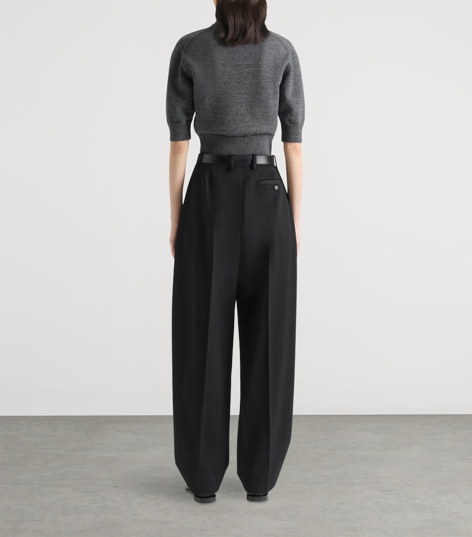 Wool-Alpaca Logo Polo Sweater SLATE BLEND Image 3