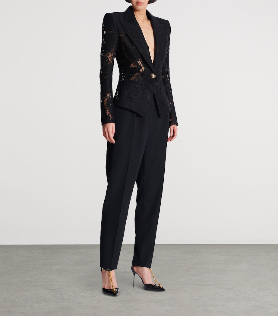 Lace Single-Button Blazer 0PA NOIR Image 6