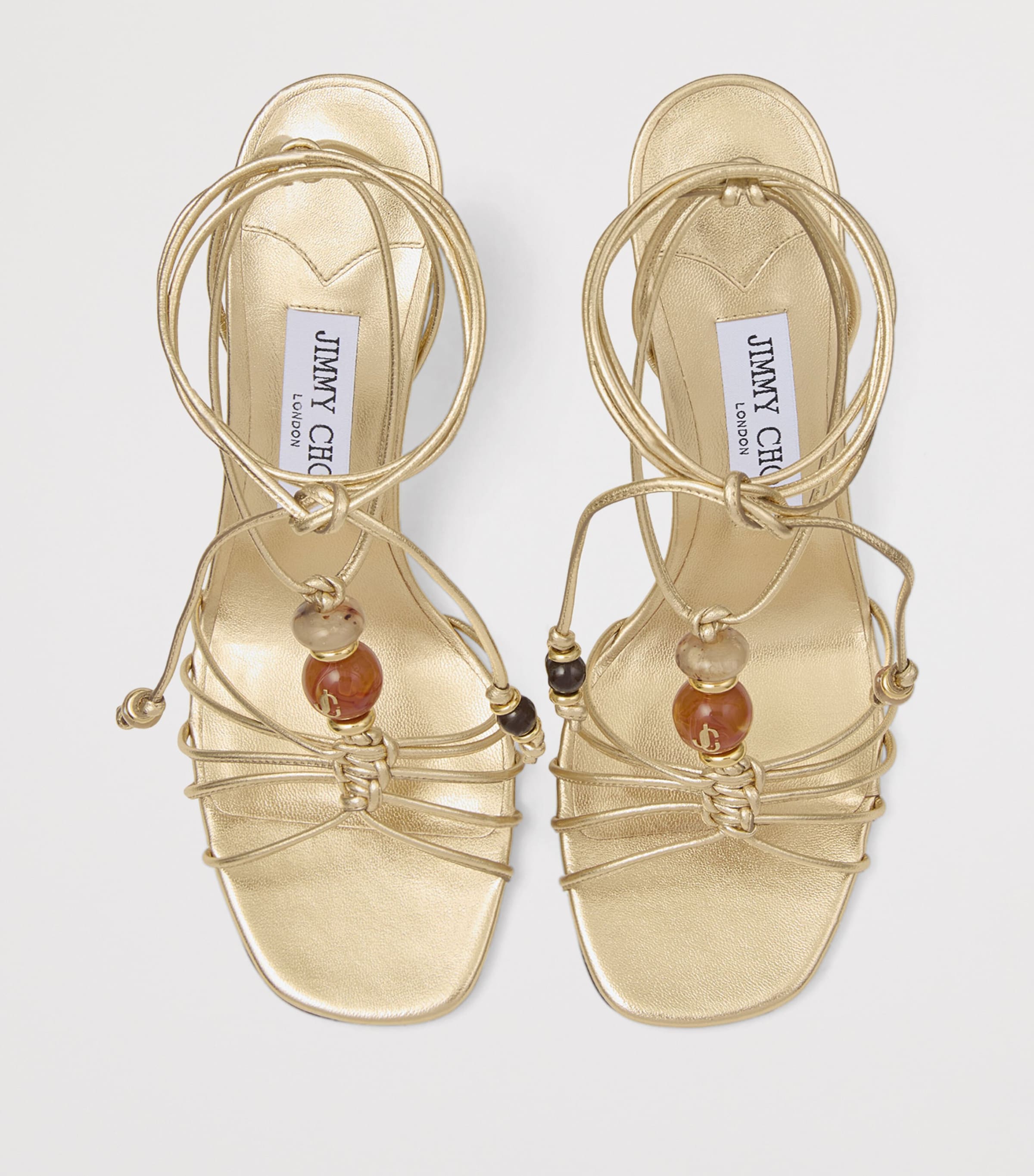 Jimmy Choo Lova 85 Metallic Leather Wedge Sandals Gold Mix Image 4