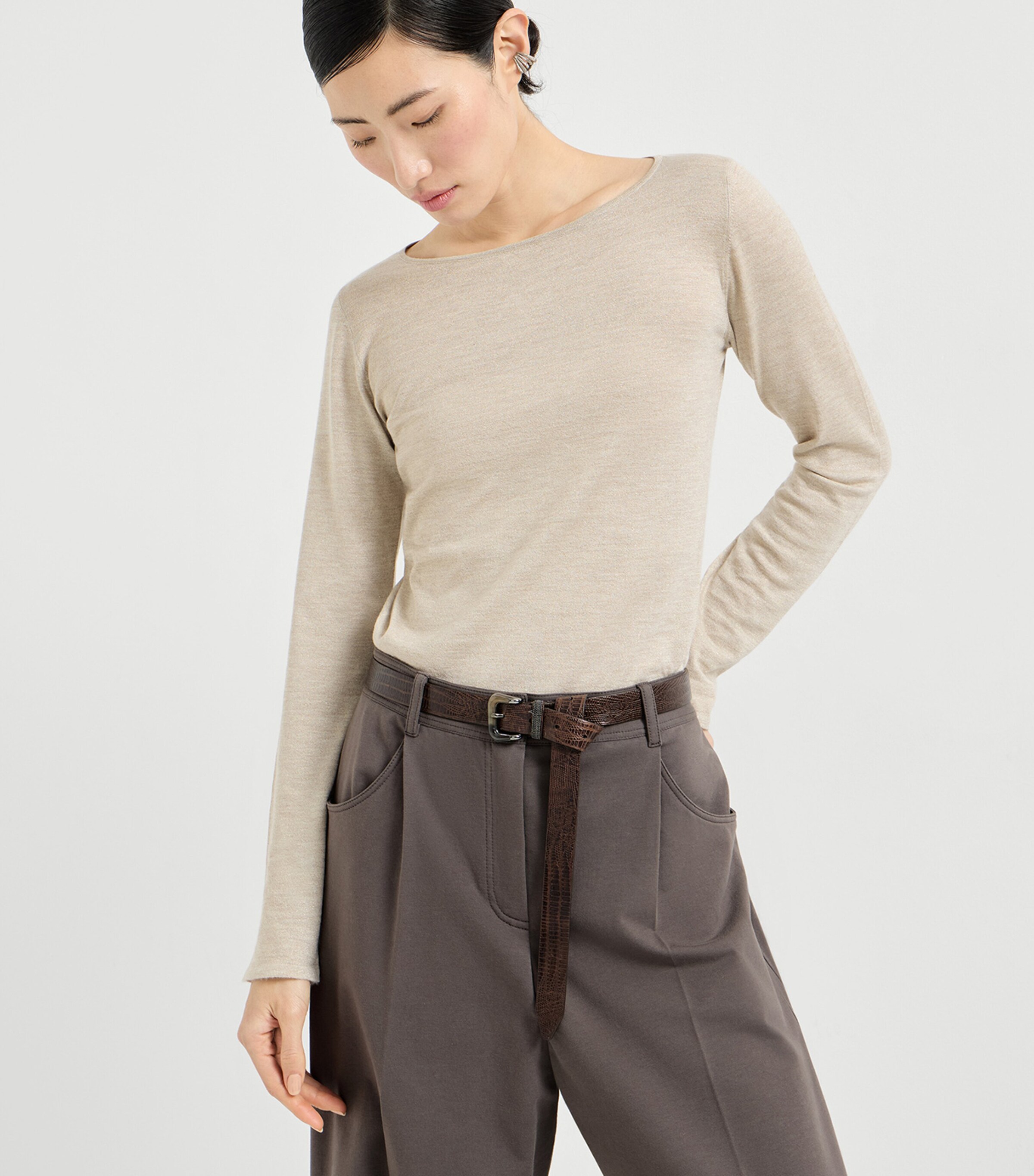 Brunello Cucinelli Womens Cashmere-Silk-Blend Sweater Image 3