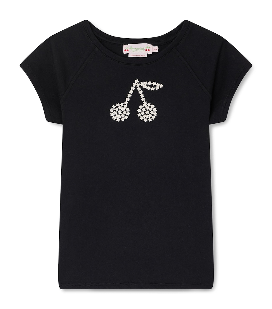 Bonpoint Cotton Cherry T-Shirt (10-14 Years) Faux Noir Image 1