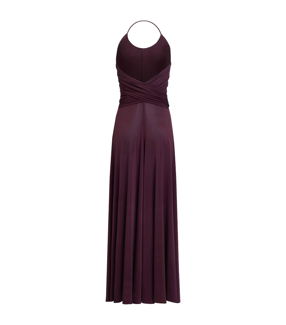 Halterneck Maxi Dress BORDEAUX Image 5
