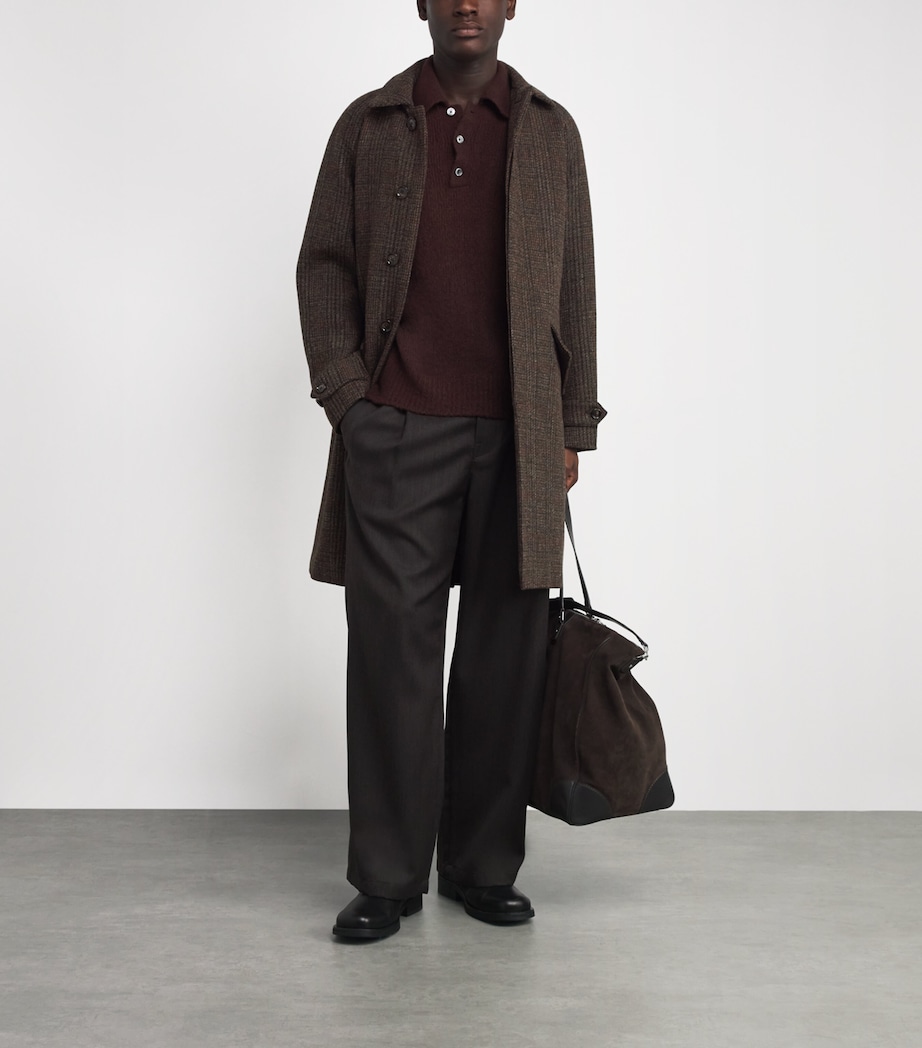 Wool Check Coat 42325 - MARRONE Image 2