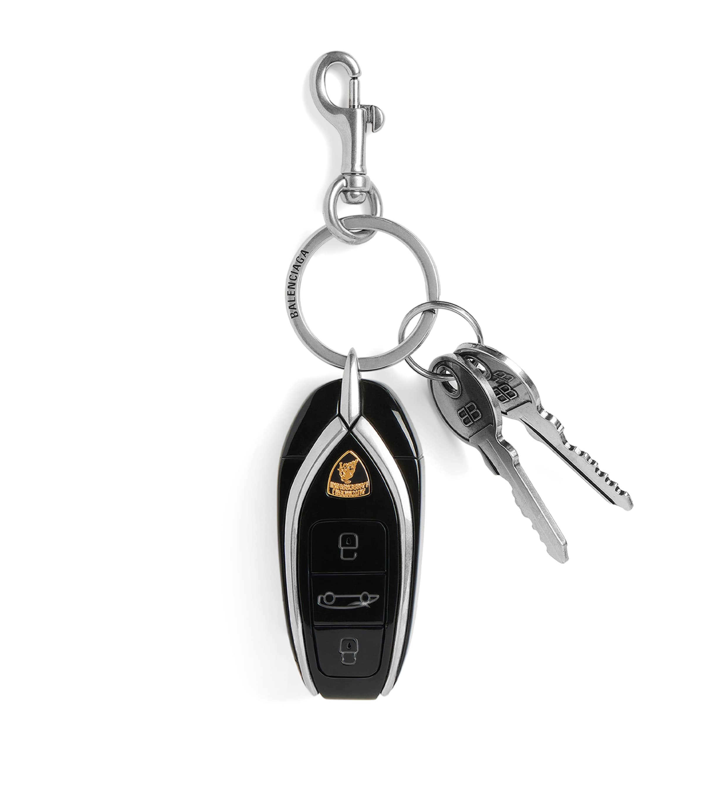 Balenciaga X Lamborghini Car Key Charm Keyring In Black