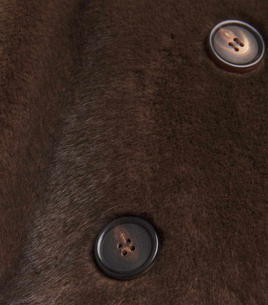 Faux Fur Pea Coat BROWN Image 5