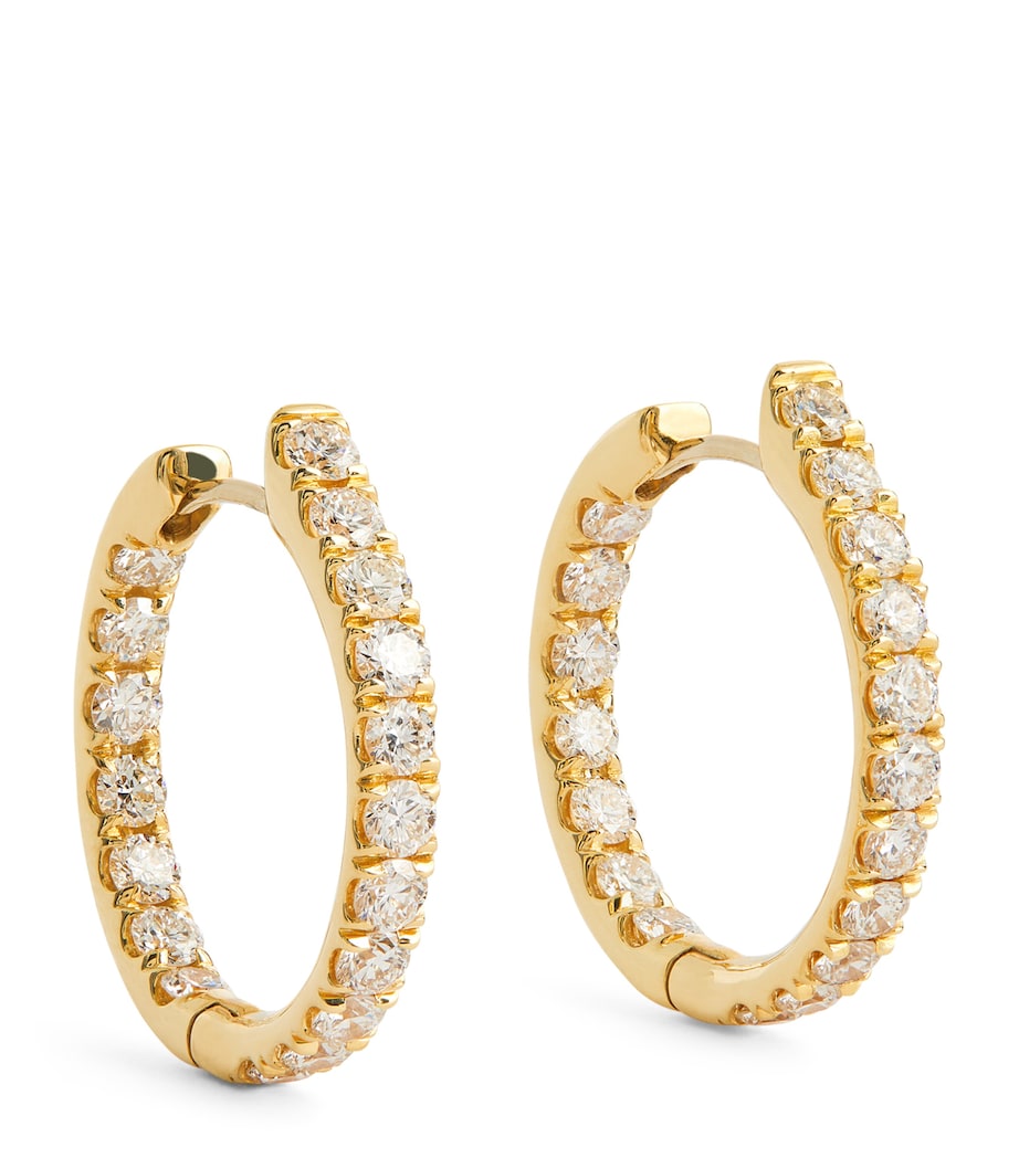 Yellow Gold and Diamond Honey Hoop Earrings YELLOW GOLD Image 1