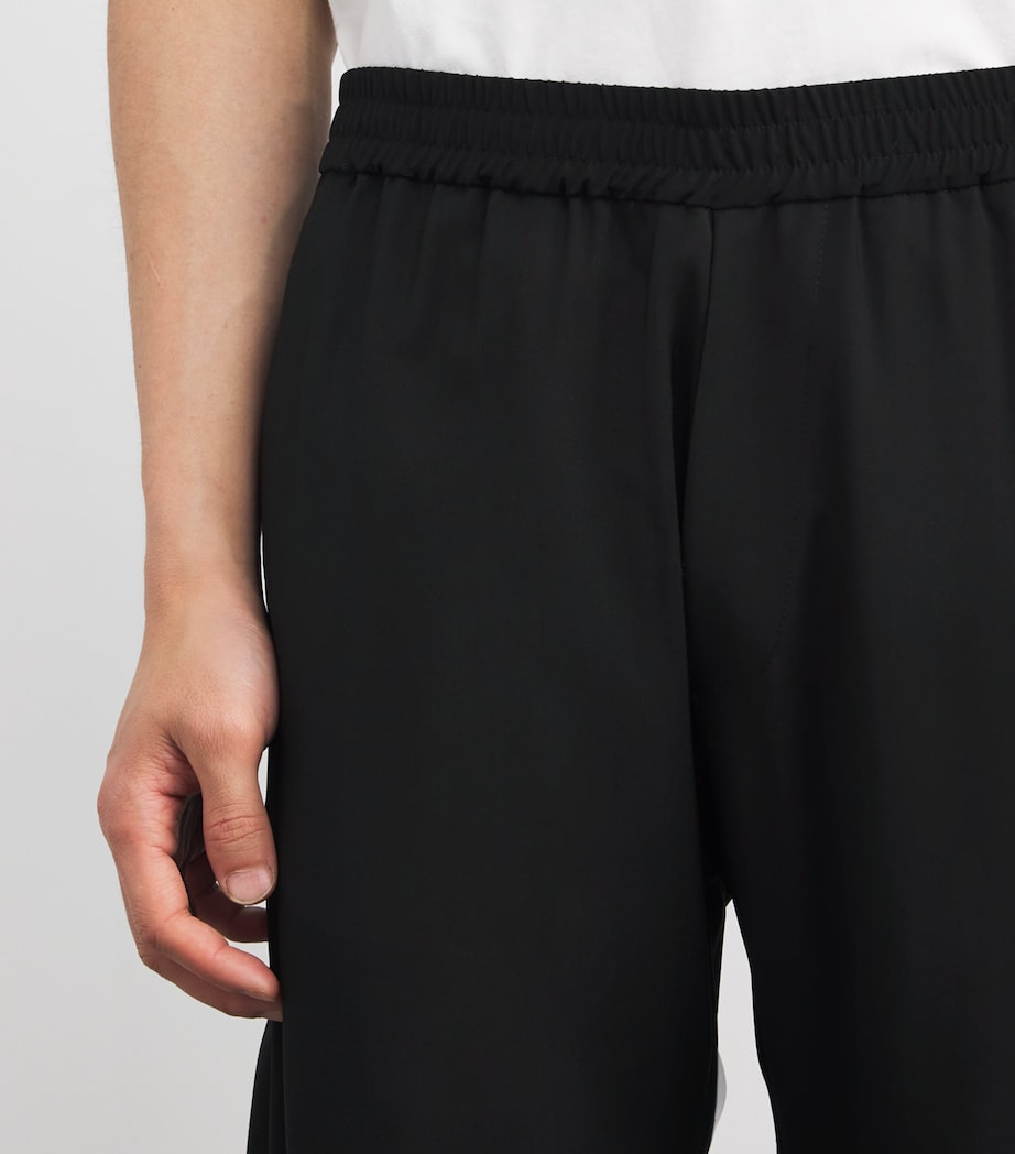 Virgin Wool Drawstring Trousers 590 NERO Image 6
