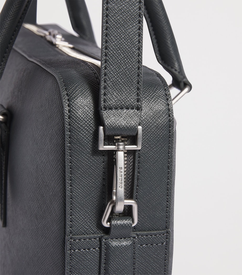 Leather Slim Briefcase STEEL Image 6