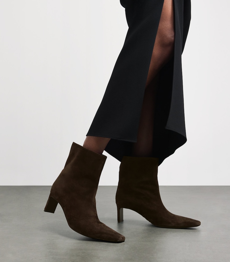 Suede Ona Ankle Boots 55 DARK BROWN Image 2