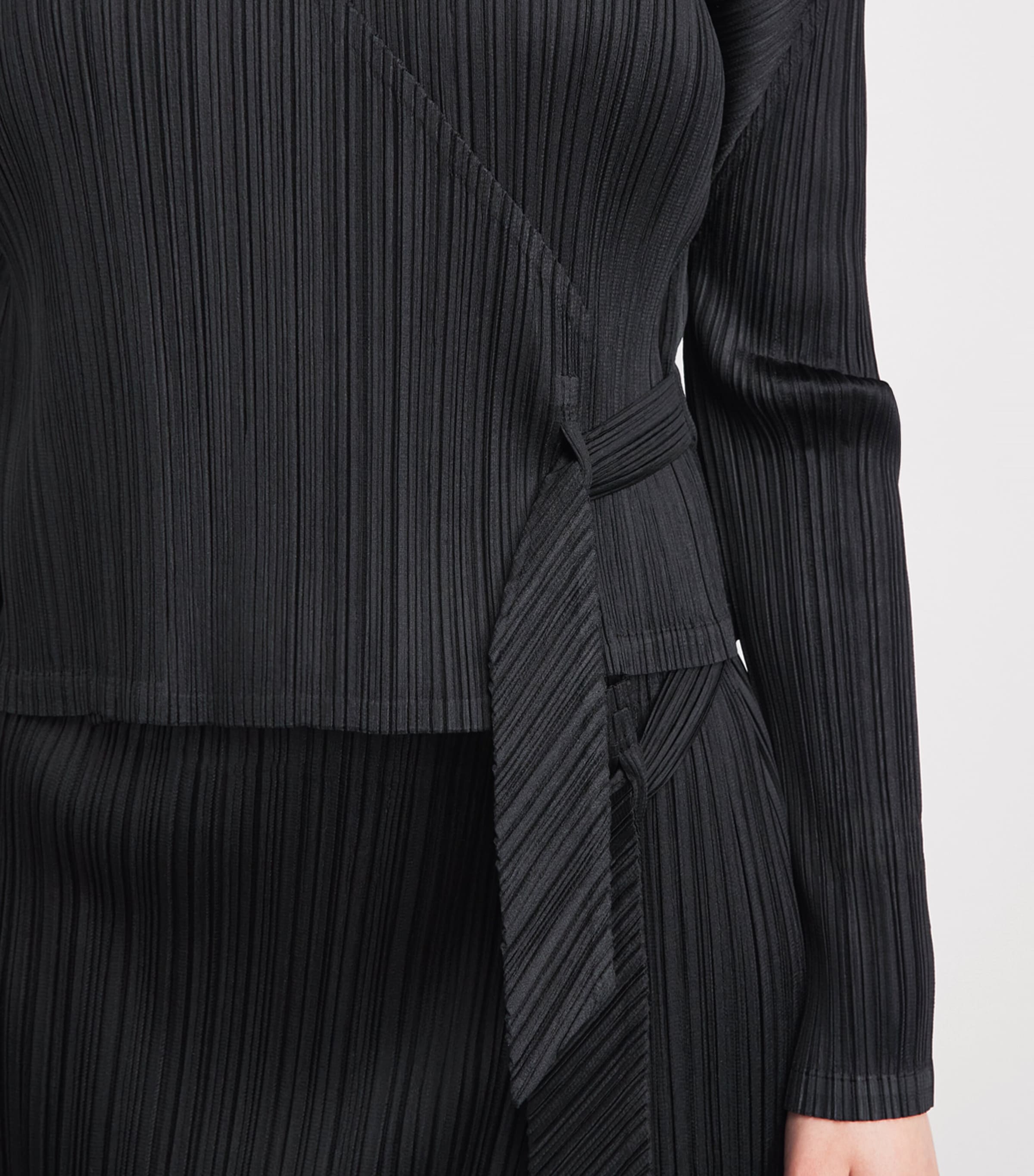 Pleats Please Issey Miyake Black Pleated Facade Cardigan | Harrods US