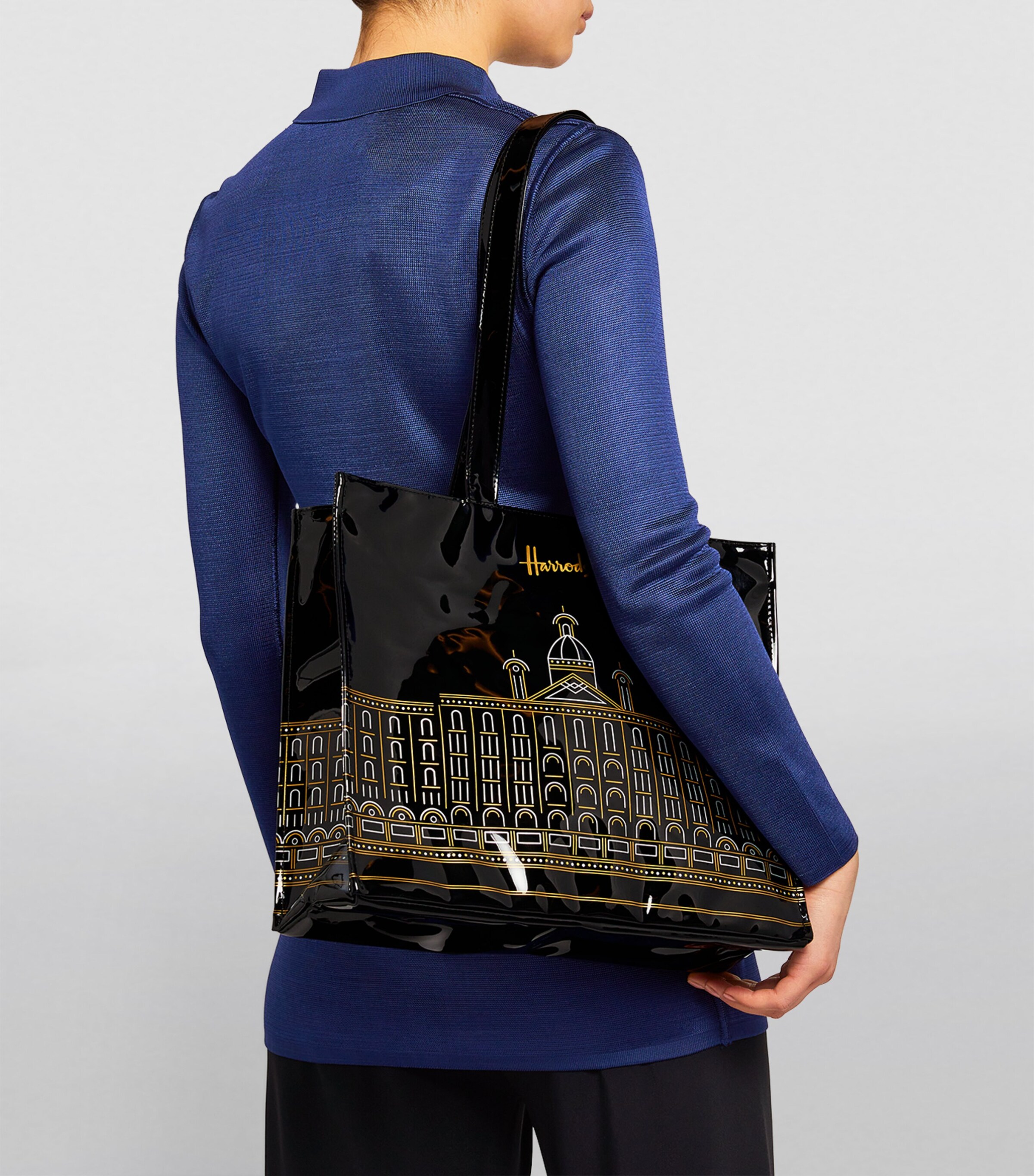 Harrods Harrods Outline Tote Bag Black Image 2