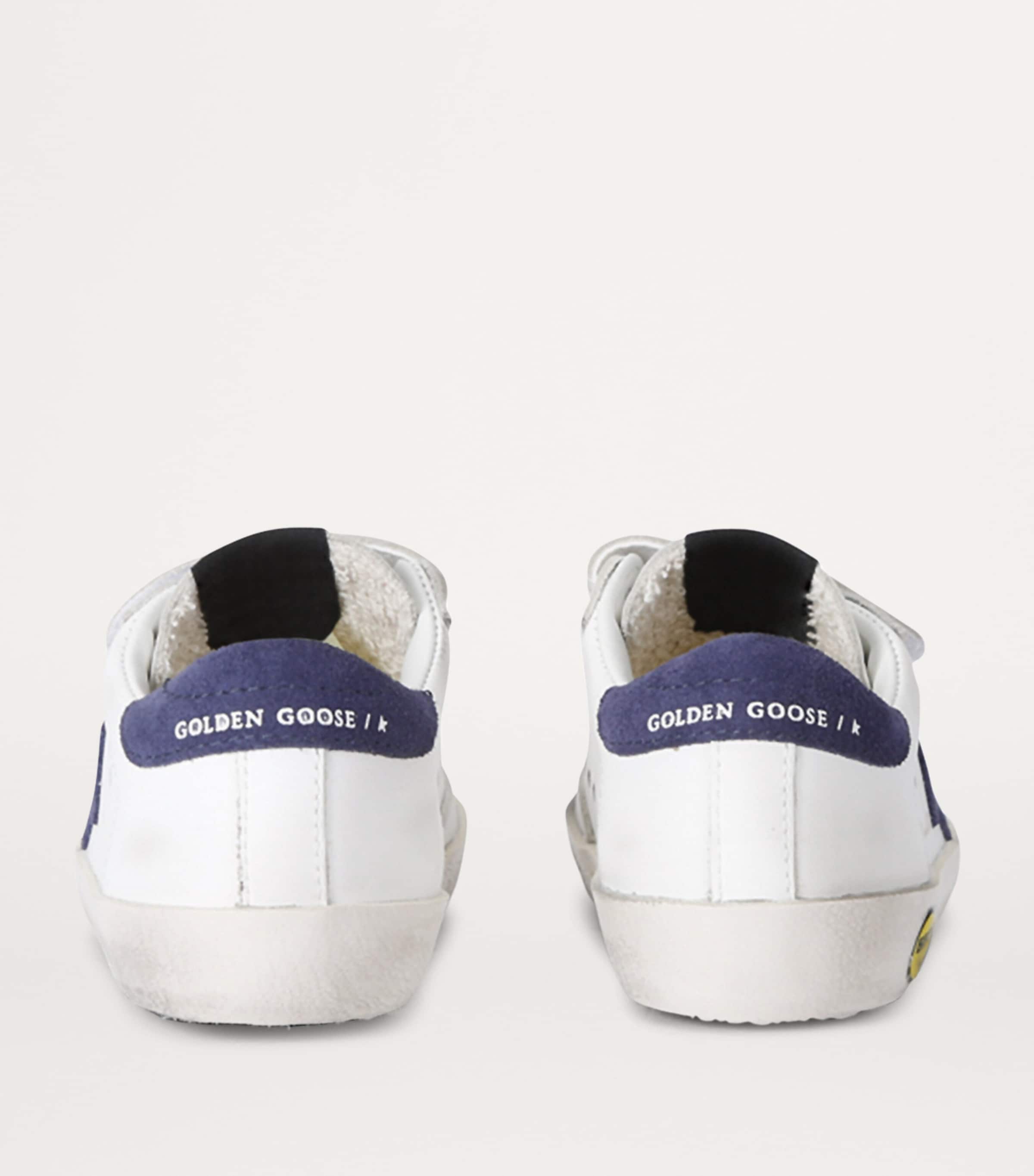 Leather Old School Sneakers WHITE/NAVY Image 2