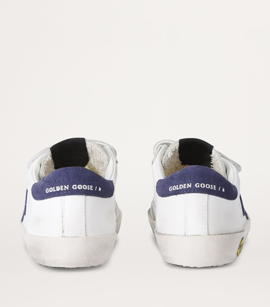 Leather Old School Sneakers WHITE/NAVY Image 2