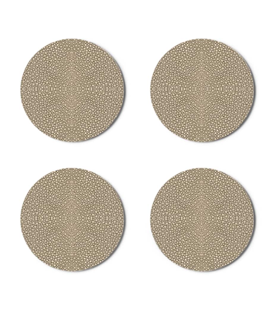 Set of 4 Prestige Round Coasters MINK Image 1