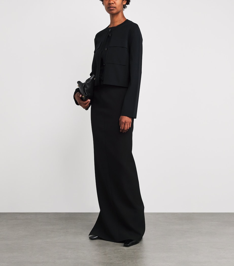 Stretch-Knit Cardigan Jacket BLACK Image 2