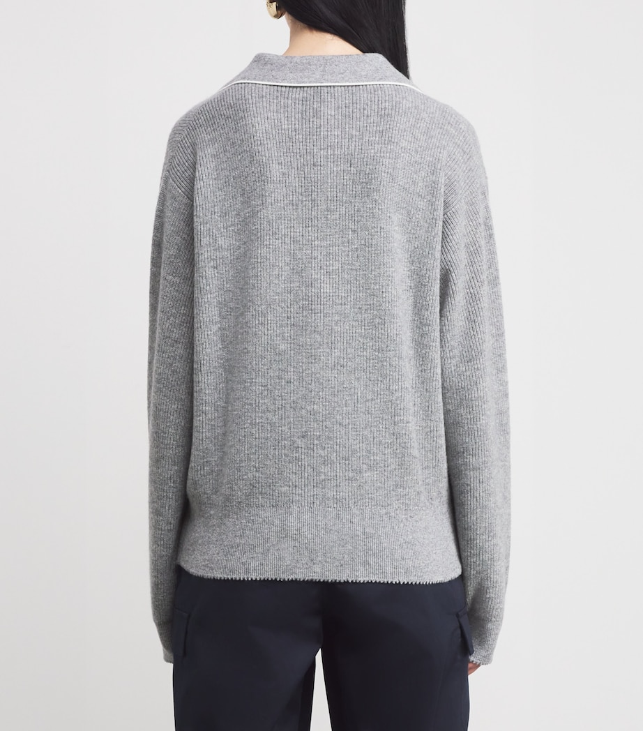 Wool-Cashmere Open-Collar Sweater GREY Image 4