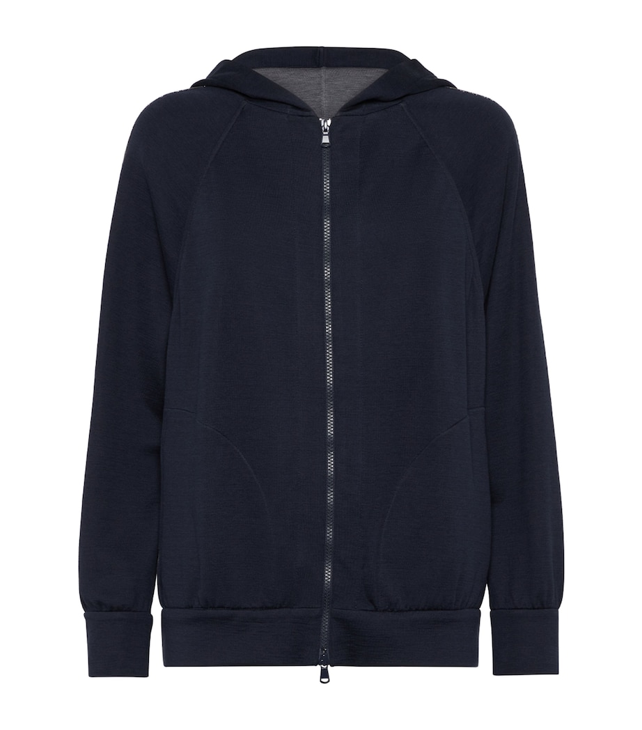 Cotton-Blend Two-Way Zip Hoodie C8366 Image 1