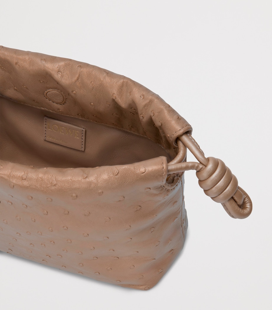 Mini Leather Flamenco Clutch Bag IVORY Image 6