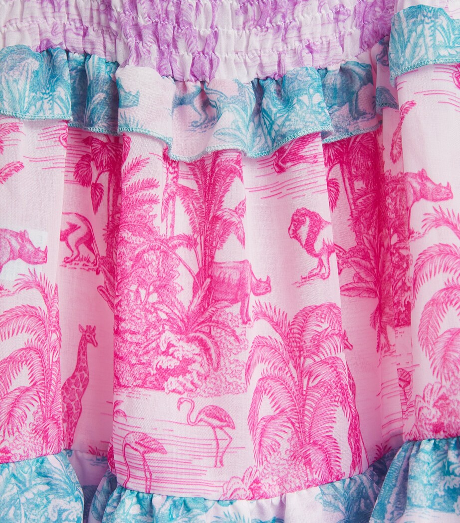 MARIE RAXEVSKY Paisley Shirred Dress (2-12 Years) Jungle Mix Image 3