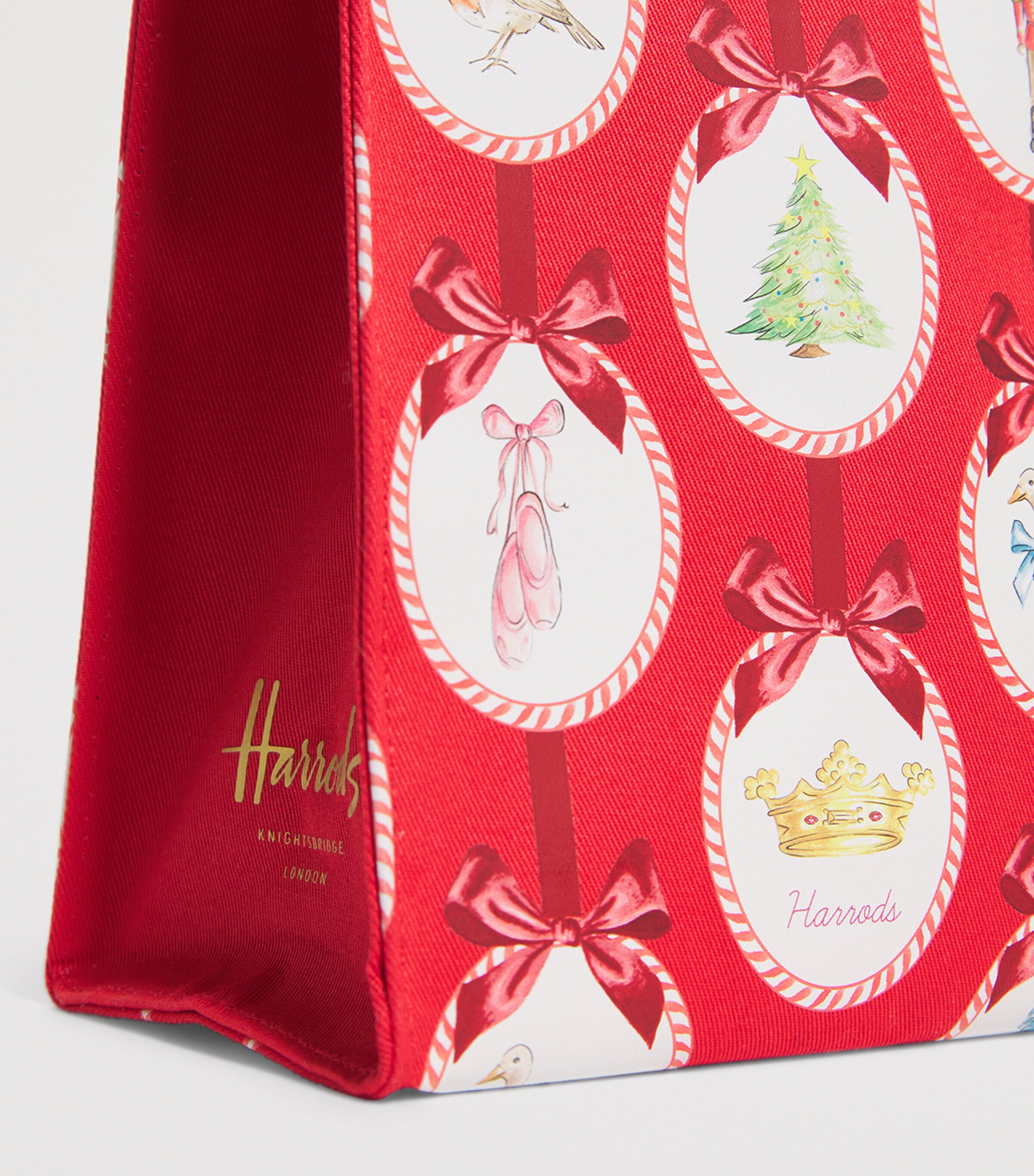 Harrods Small Christmas Nutcracker Shopper Bag Neutral Image 4