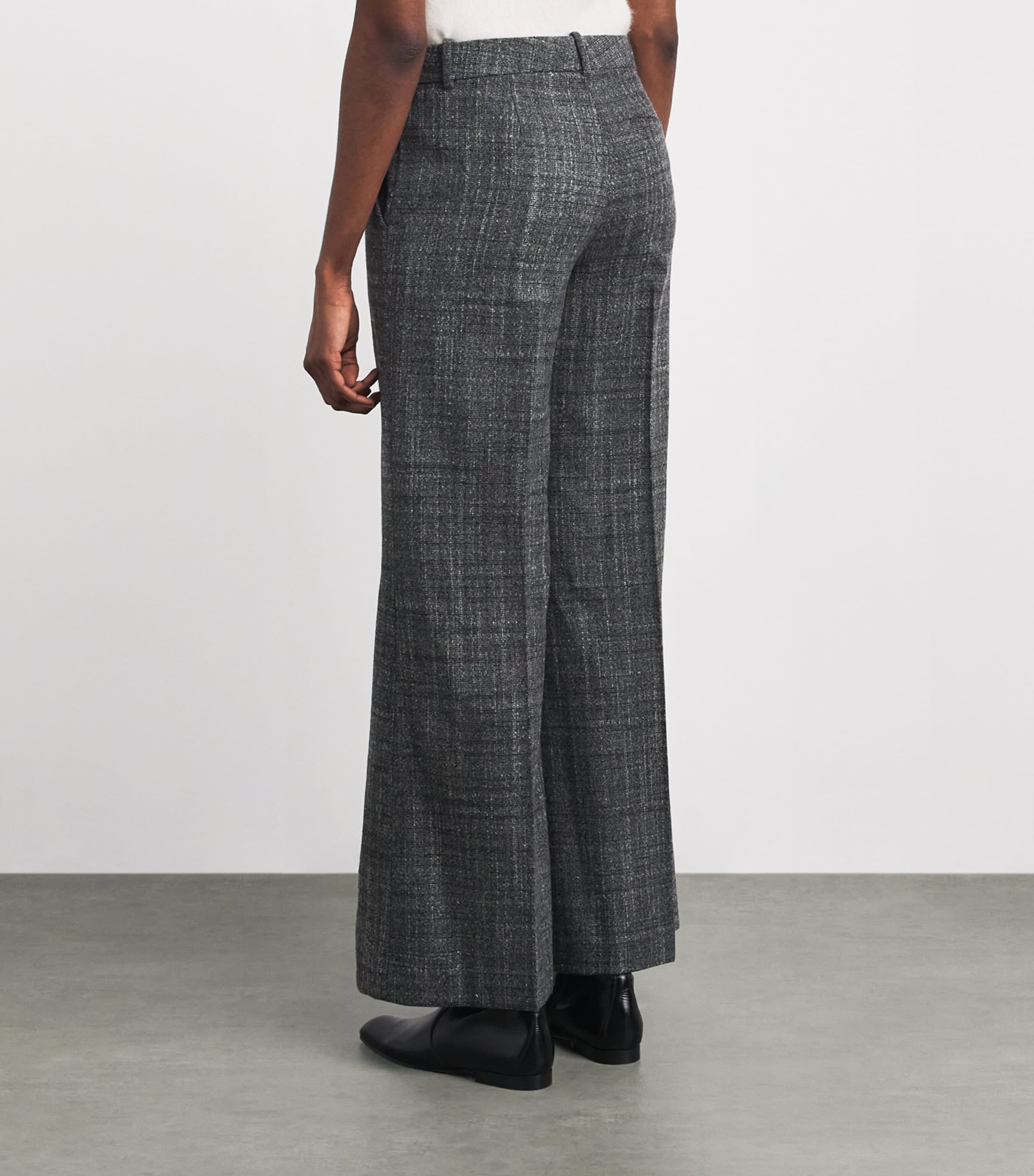 Wool-Blend Malfile Tailored Trousers CHARCOAL MULTI - QDY Image 4