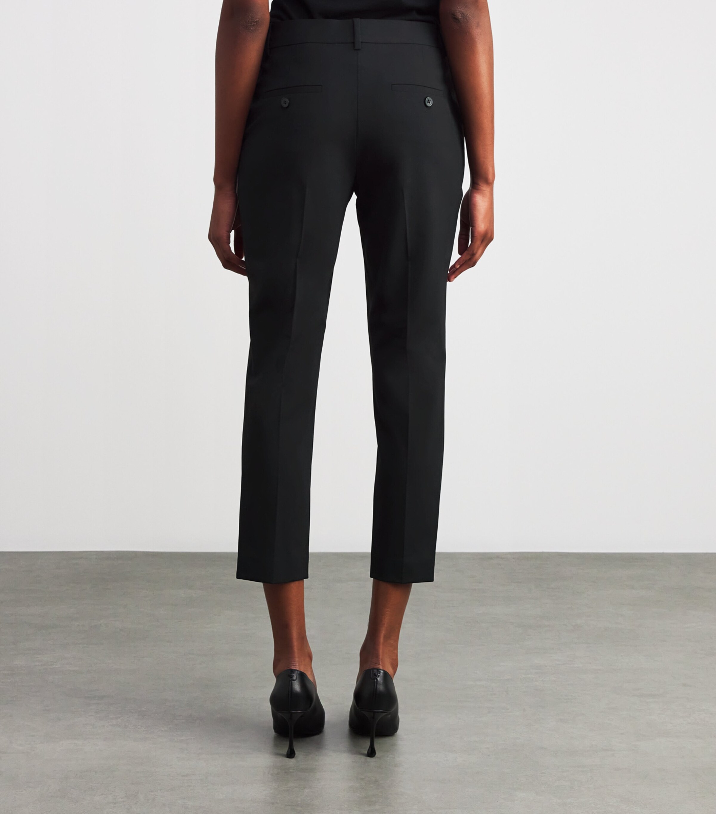 Good Wool Cropped Treeca Trousers BLACK 001 Image 10