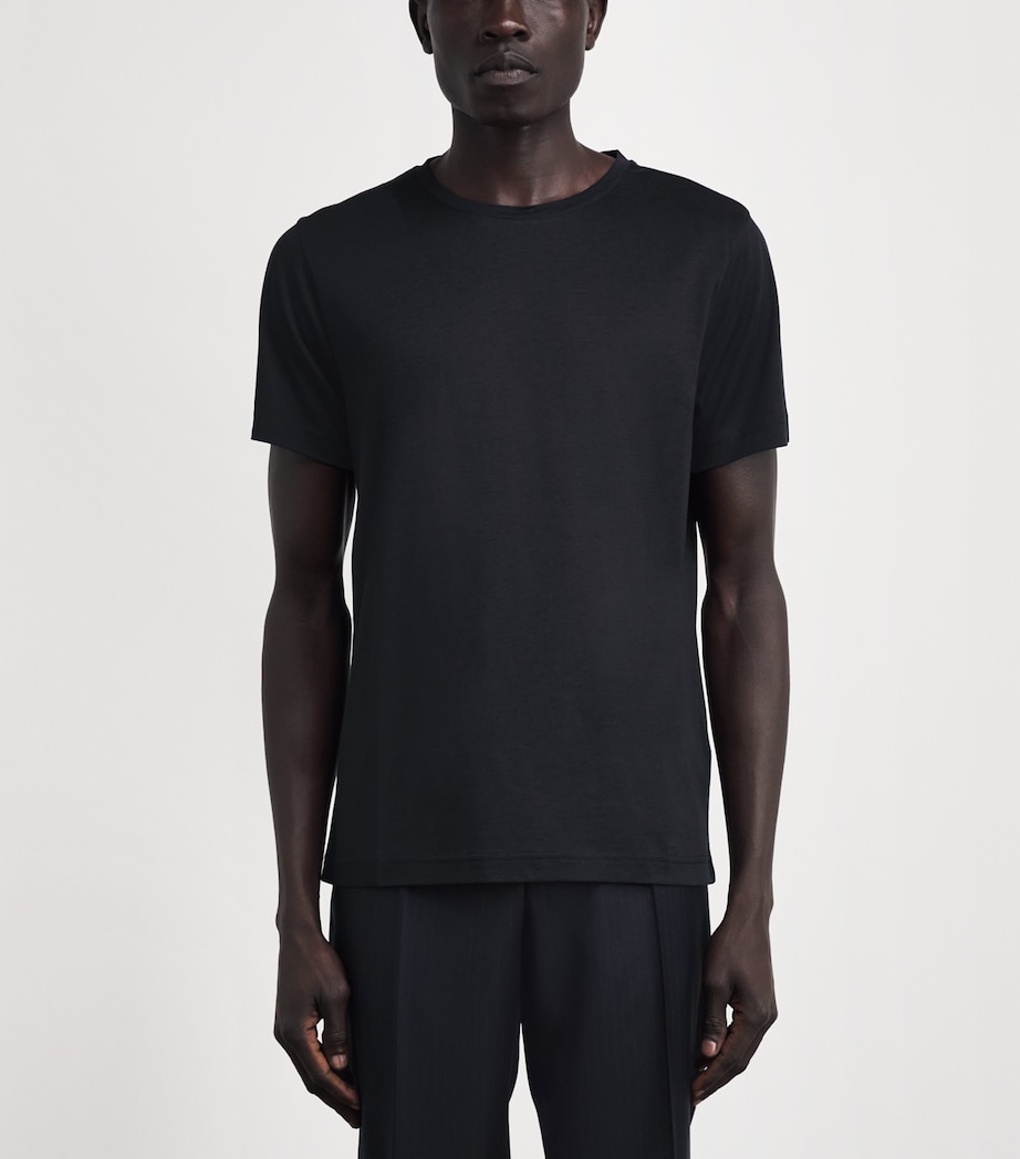 Pal Zileri Mens Cotton T-Shirt Navy Image 4