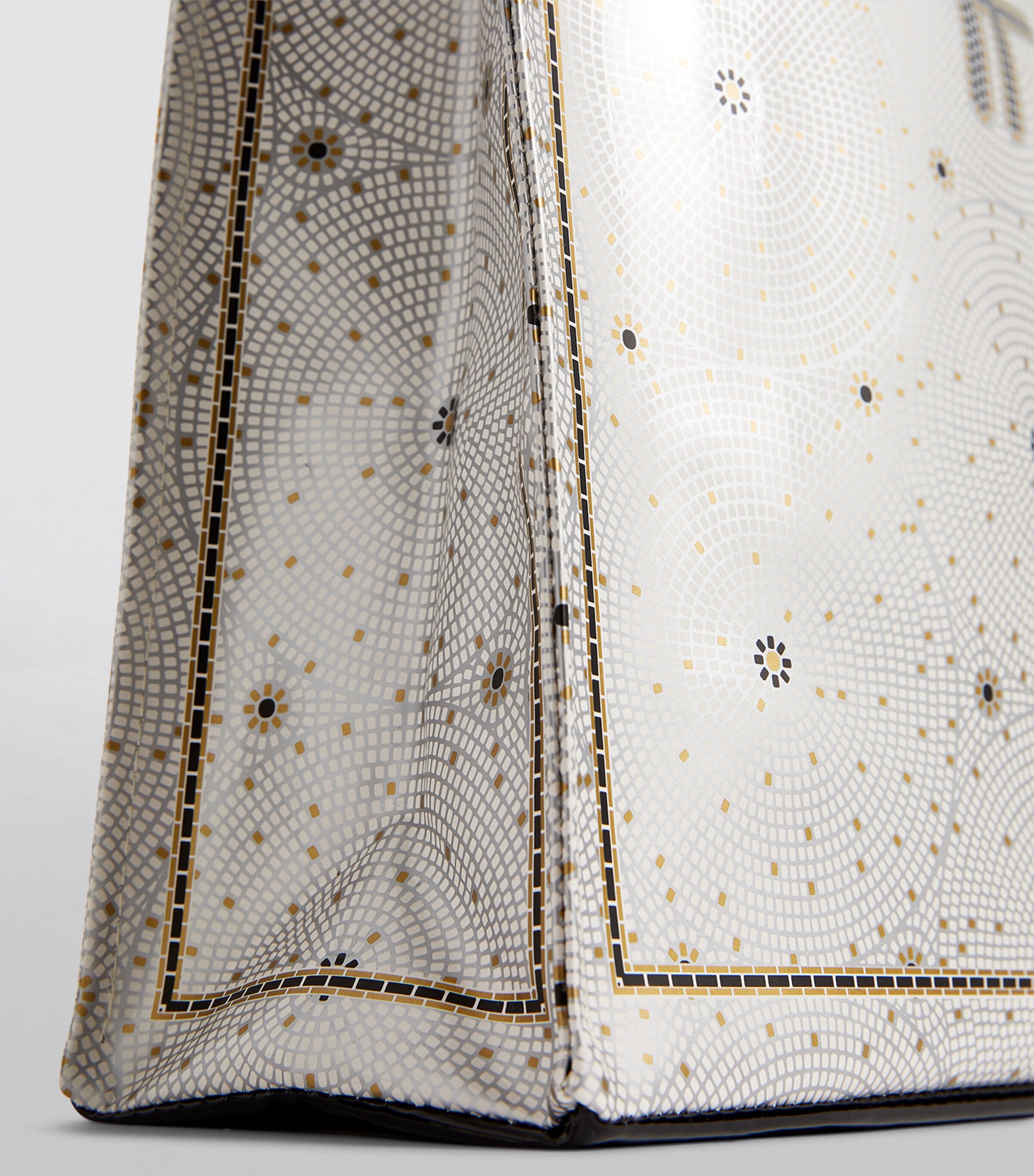 Harrods Medium Mosaic Floor Shopper Bag Black Image 7