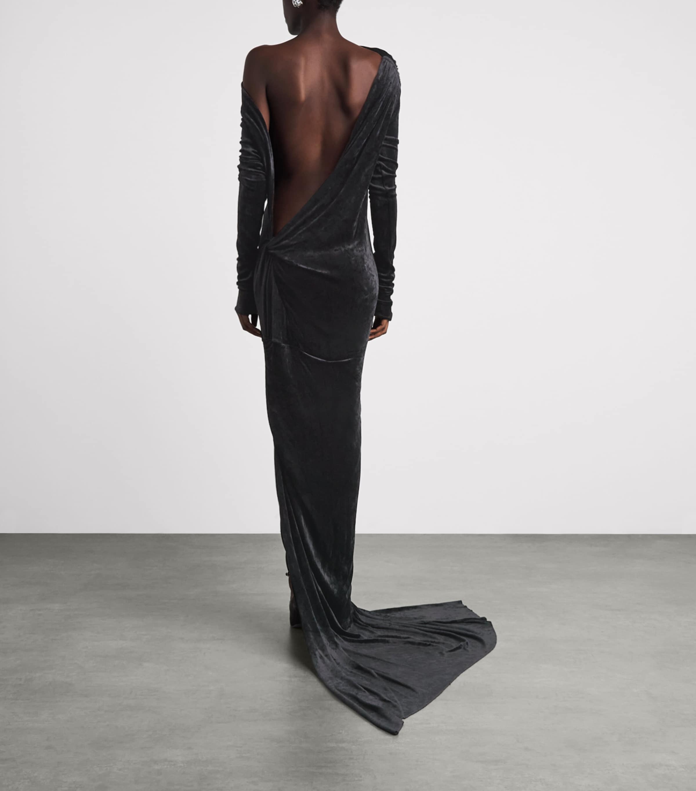 Rick Owens Womens Velvet Shailee Gown Black Image 4