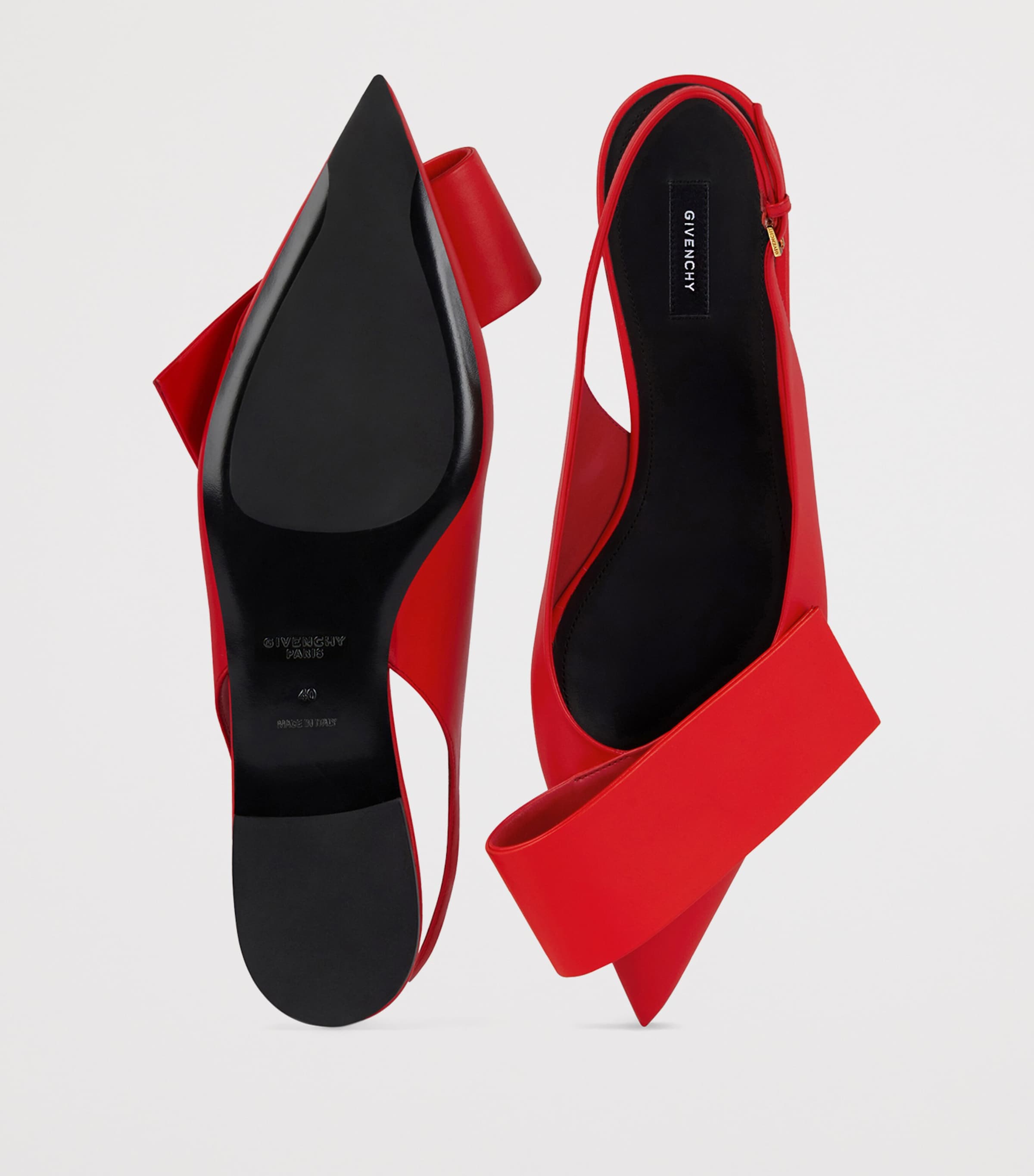 Givenchy Leather Twisted Ribbon Slingback Ballet Flats Image 4