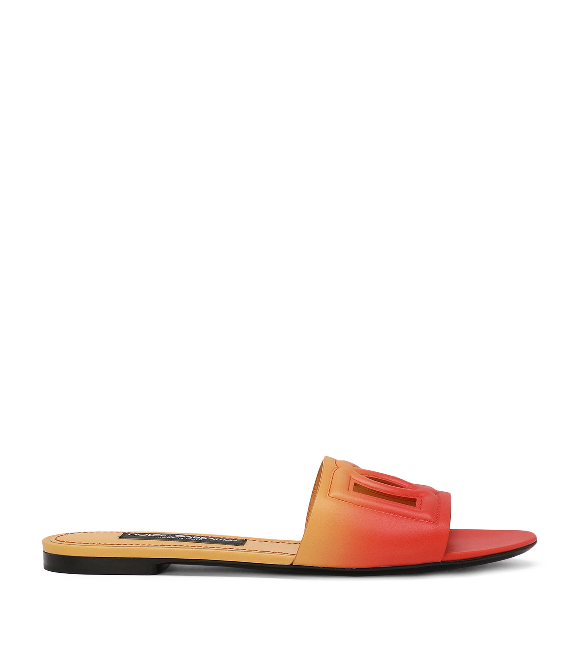 Dolce & Gabbana Leather DG Slides | Women Shoes | Sandals | Sliders | Designers | Dolce & Gabbana