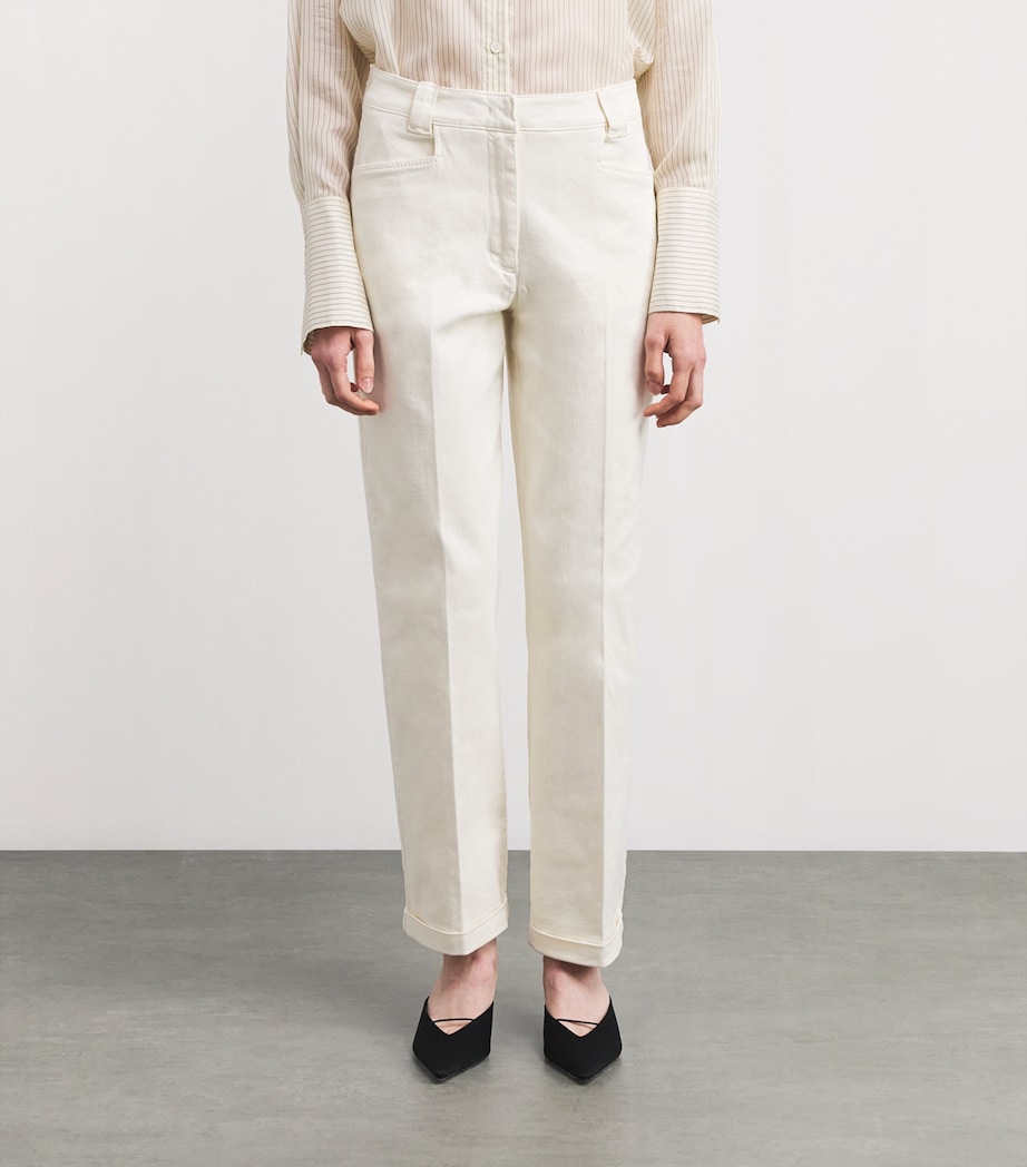 Cotton Tapered Chinos CREAM Image 3