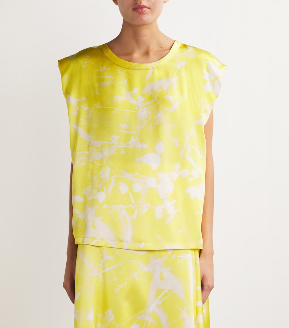 Fabiana Filippi Womens Silk Sleeveless T-Shirt Cedro Image 3