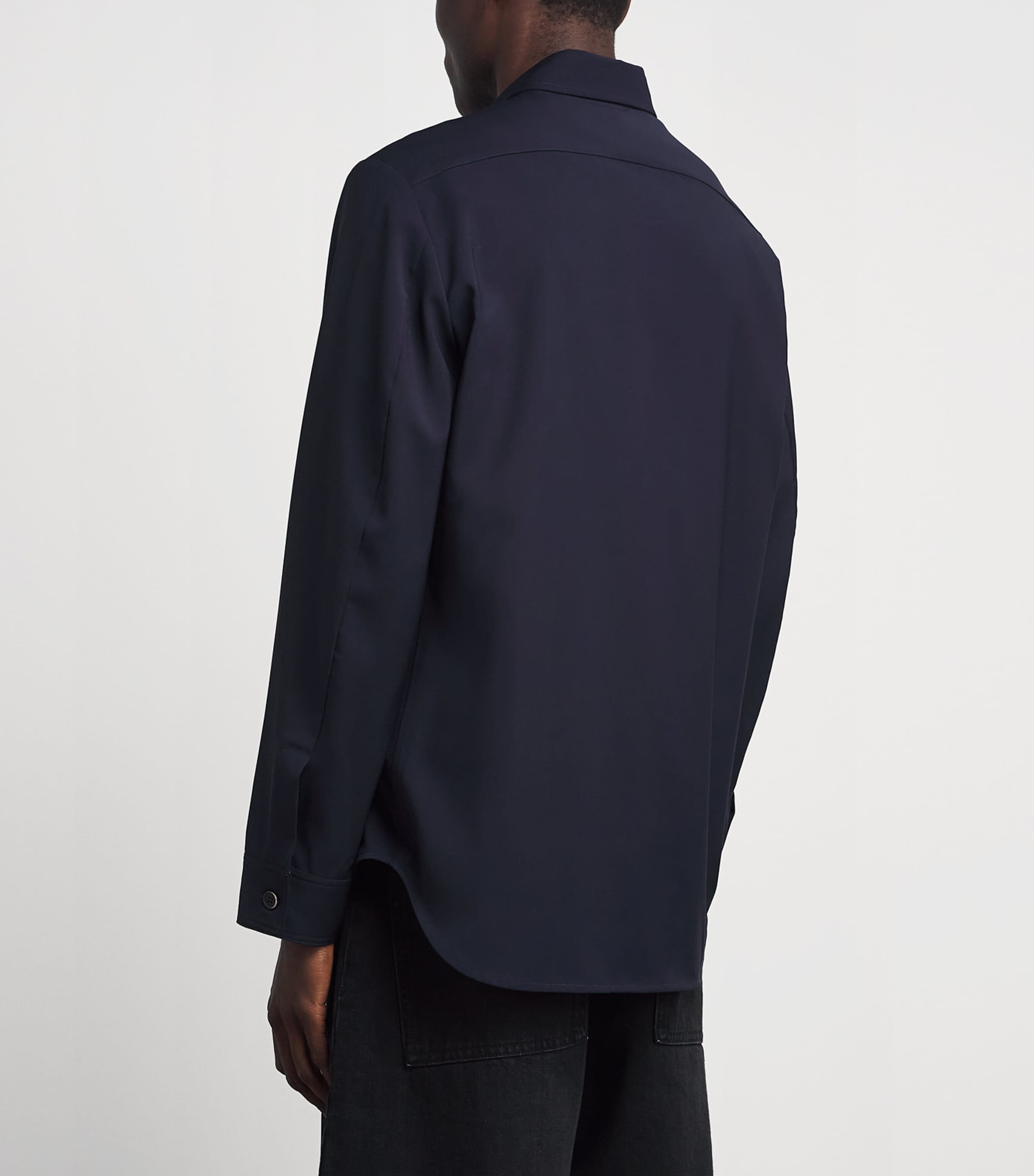 Barena Mens Tropical Wool Overshirt Navy Image 5